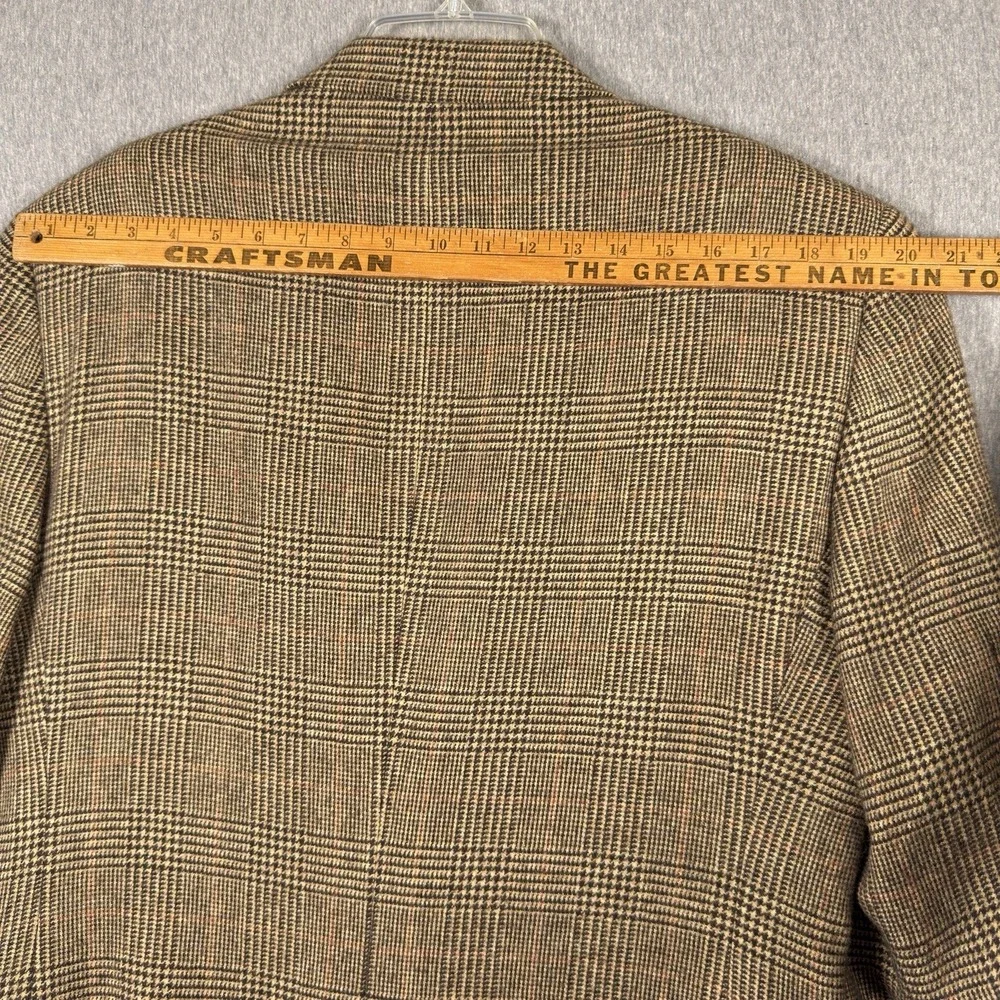 Jos. A. Bank Blazer Mens 41R 100% Camel Hair Sport Coat Suit Jacket Check Plaid